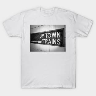 Up Town Trains (black and white) T-Shirt